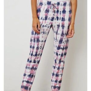 Velvet by Graham and Spencer- Hallie Tie Dye Fleece Sweatpants in Twilight
